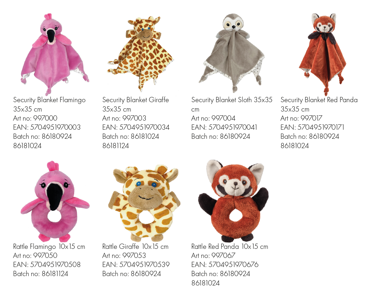 Product images with batch numbers