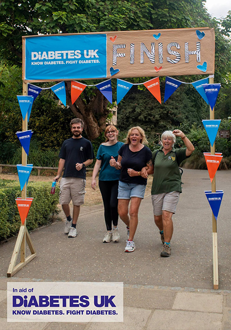 The Gardening team crossing over the finishing line