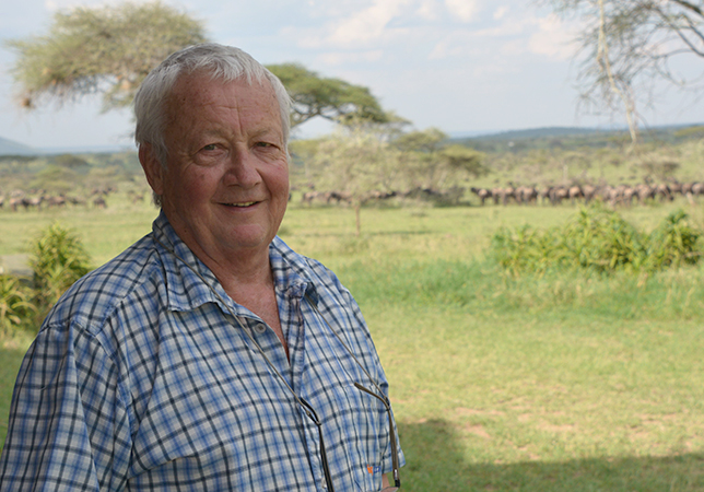 Doctor Markus Borner with wildebeest | Photo courtesy of Professor Sarah Cleaveland
