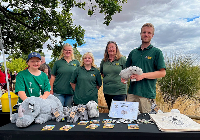The fundraising stall for Rhino Weekend