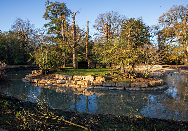 The completed lake after the work